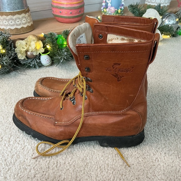 fin & feather Other - Men's Tan Leather Boots with Black Soles